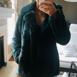 Jessica Simpson Faux Fur Coat, Color:Olive Green